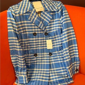 Lost in Me Blue and White Plaid Coat